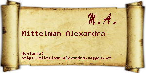 Mittelman Alexandra névjegykártya